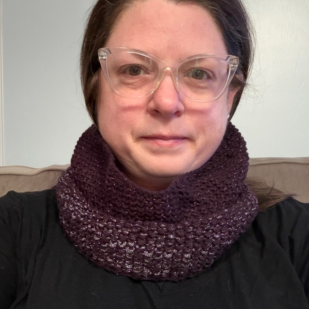 Elegant Purple Knit Scarf